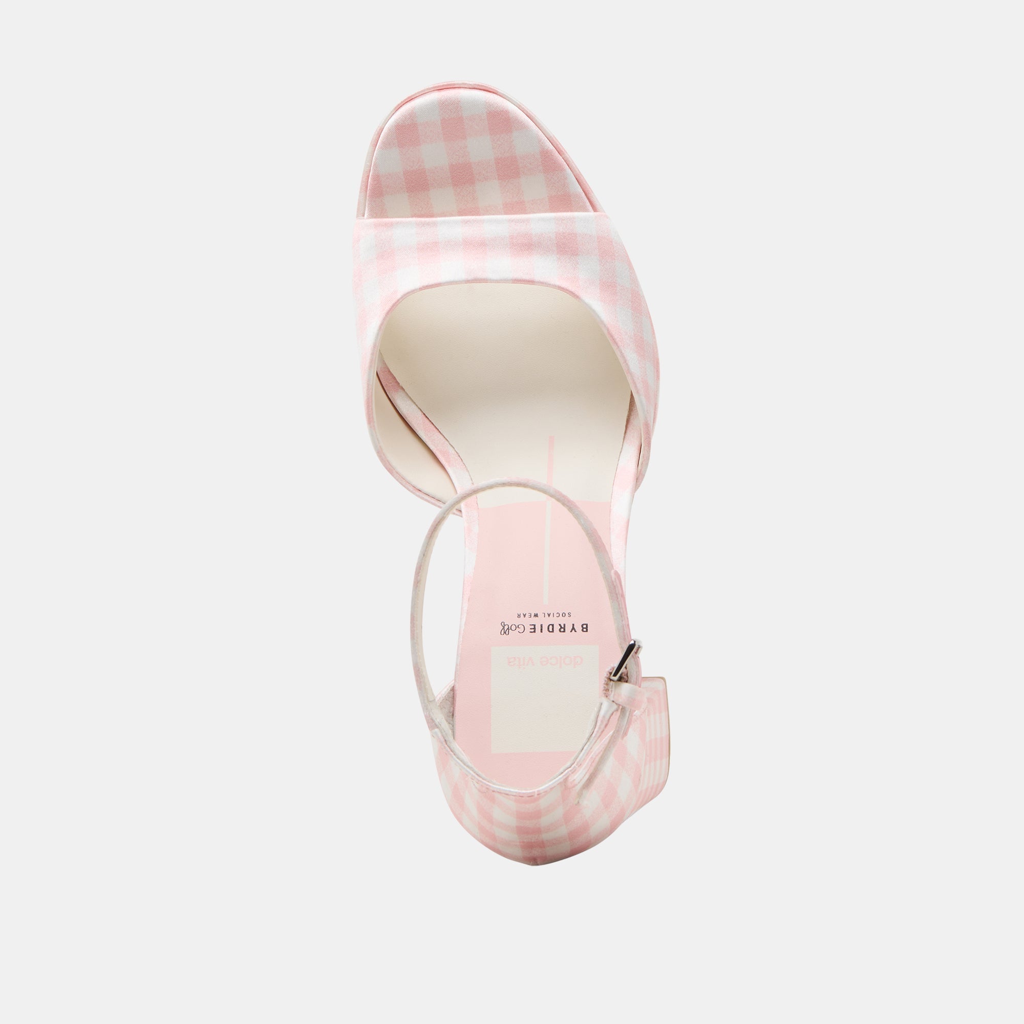 PANDRO X BYRDIE GOLF HEELS PINK PLAID GINGHAM