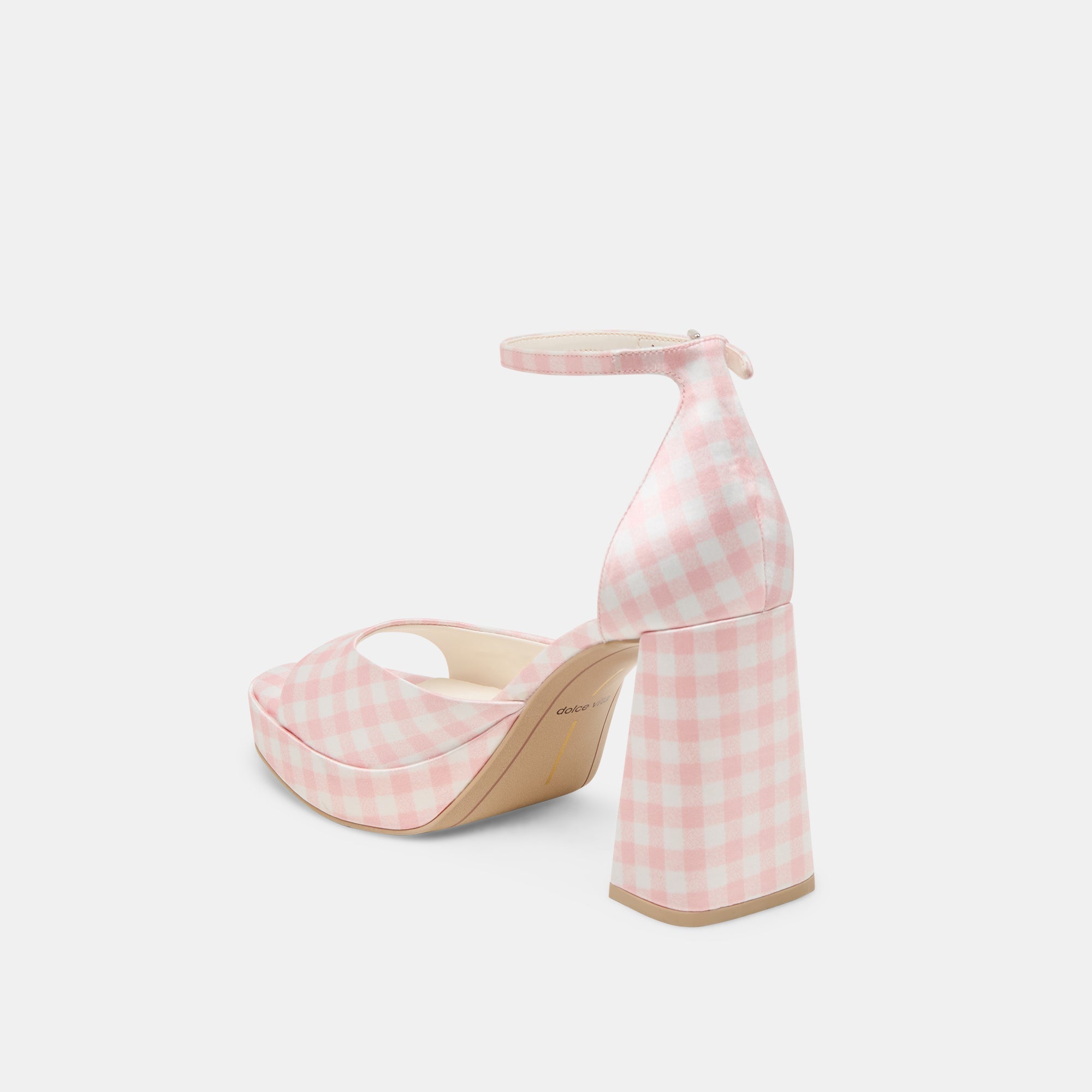 PANDRO X BYRDIE GOLF HEELS PINK PLAID GINGHAM