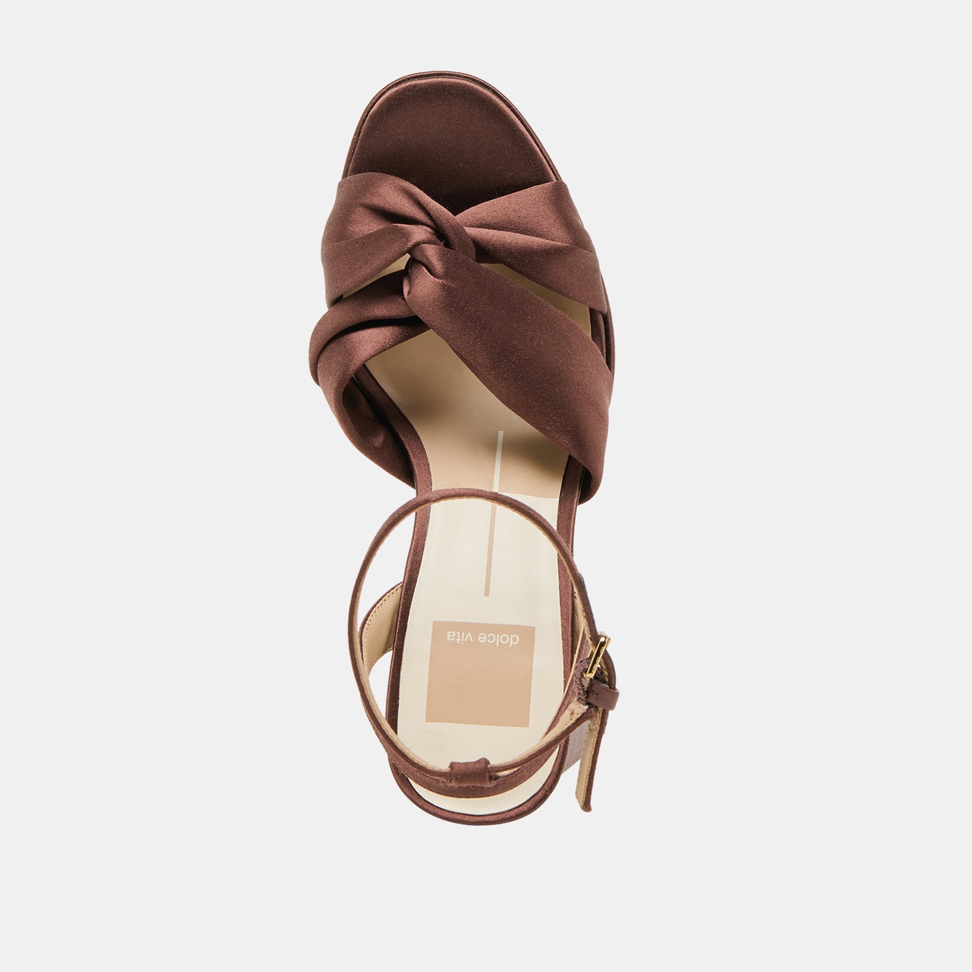 PARLO HEELS MID BROWN SATIN