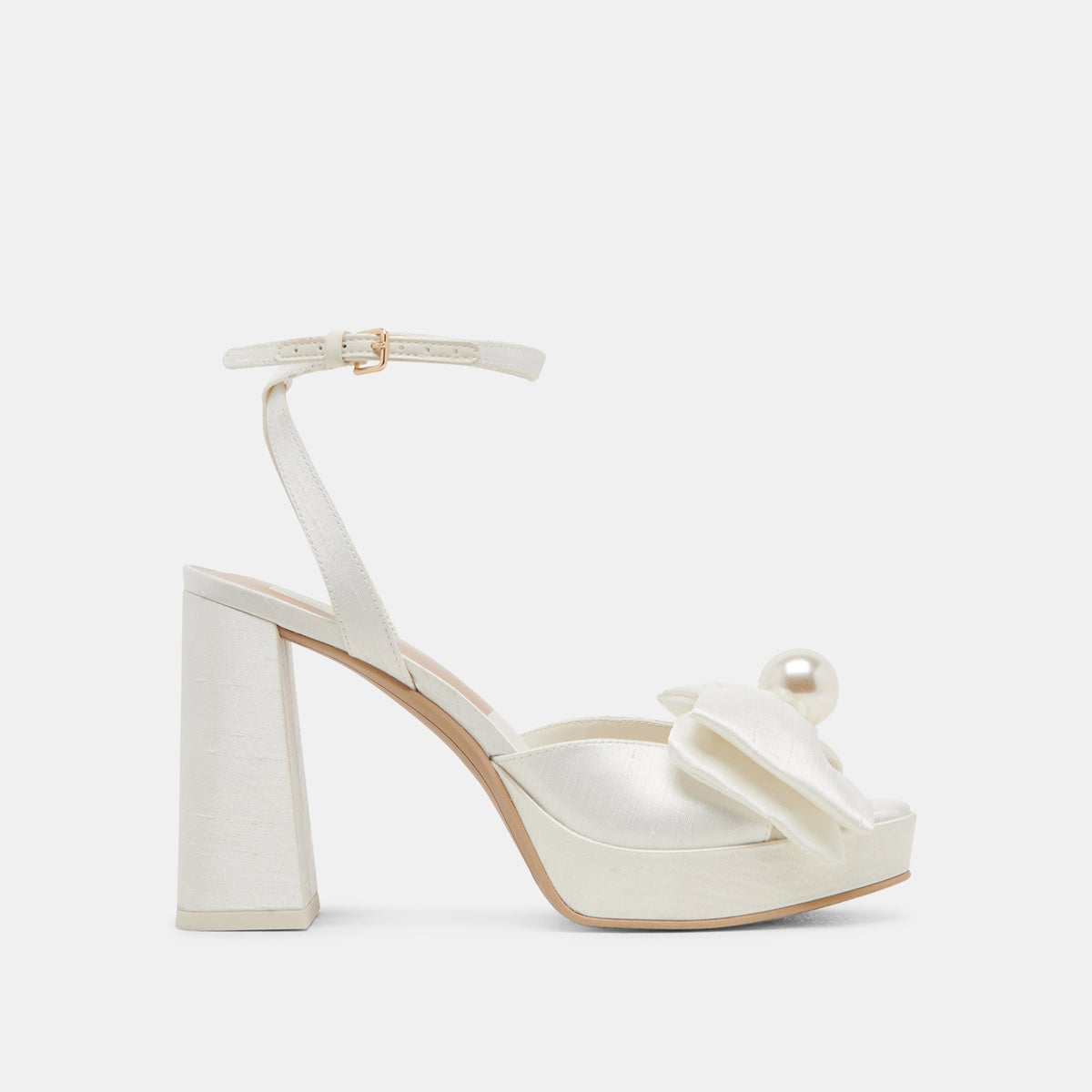 PATTON WIDE HEELS IVORY SATIN