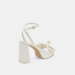PATTON WIDE HEELS IVORY SATIN