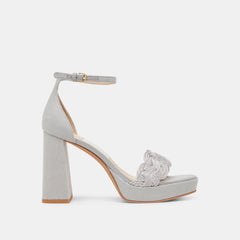 PELTIN HEELS GREY WOVEN RAFFIA