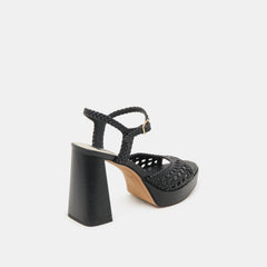 PEYTEN HEELS BLACK WOVEN STELLA