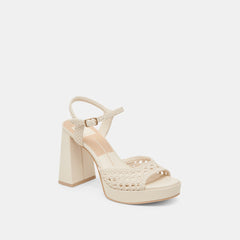 PEYTEN WIDE HEELS CREME WOVEN STELLA