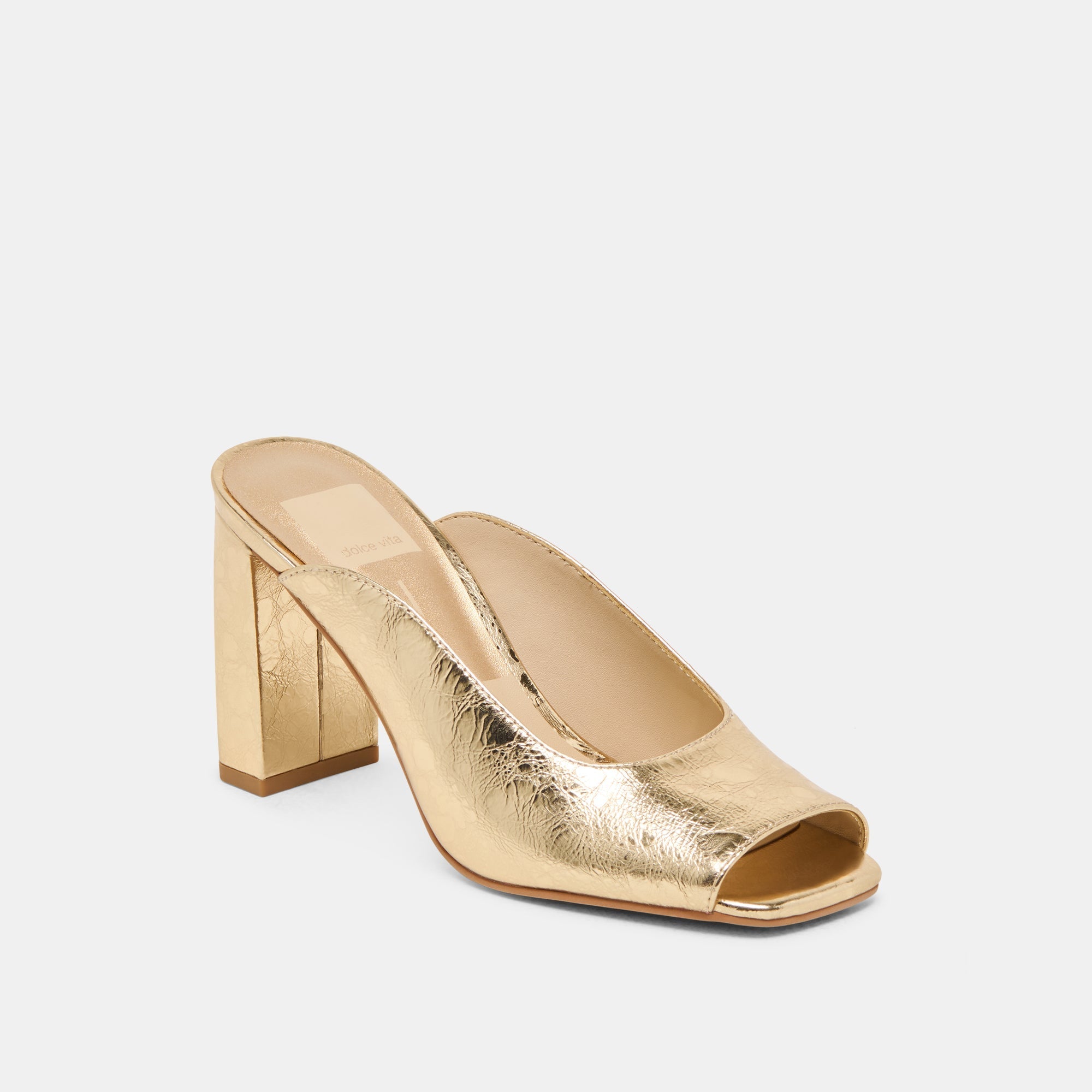 SABELA HEELS GOLD DISTRESSED LEATHER