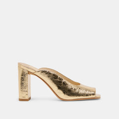 SABELA HEELS GOLD DISTRESSED LEATHER