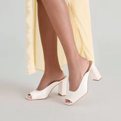 SABELA HEELS OFF WHITE SATIN
