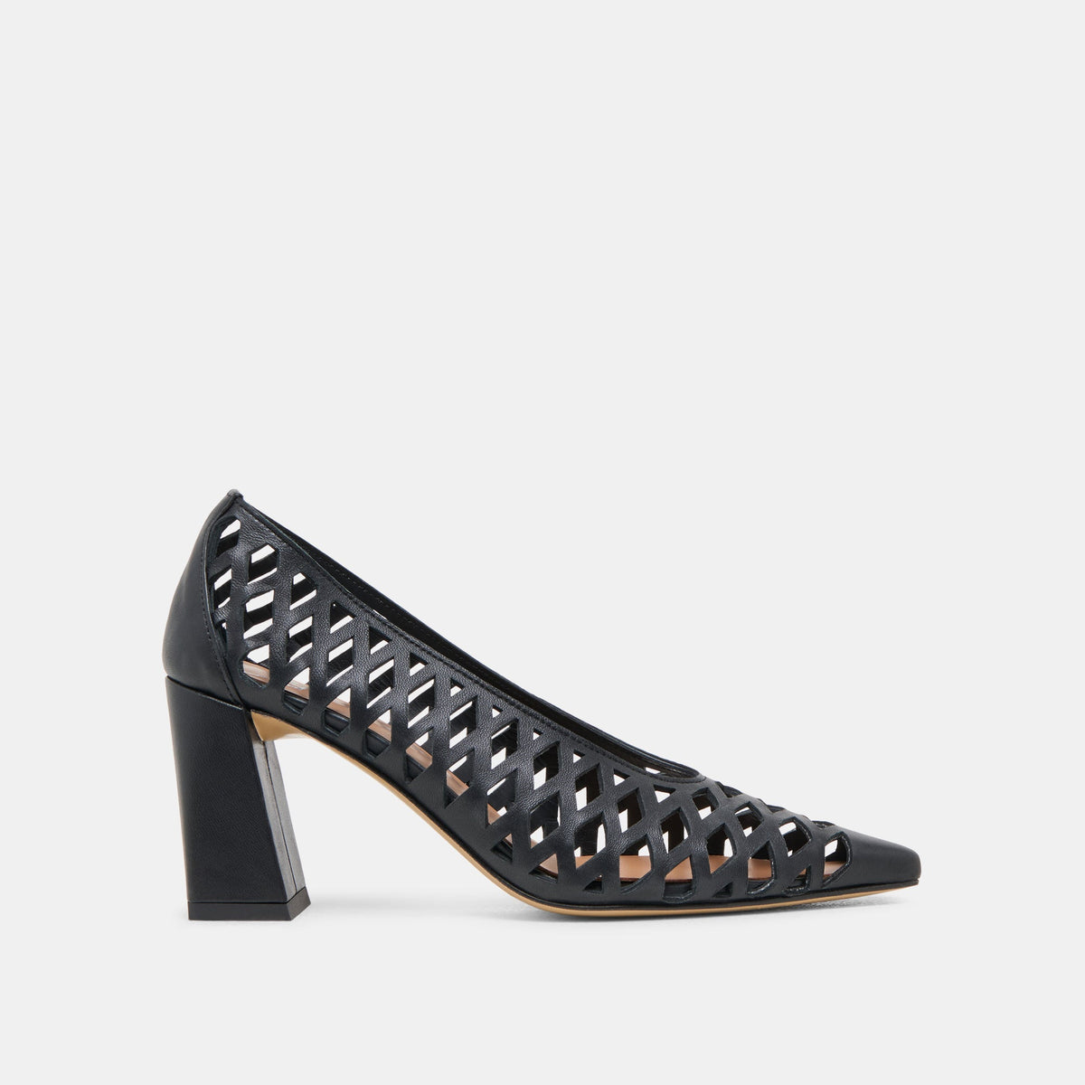 TANYA HEELS BLACK WOVEN LEATHER