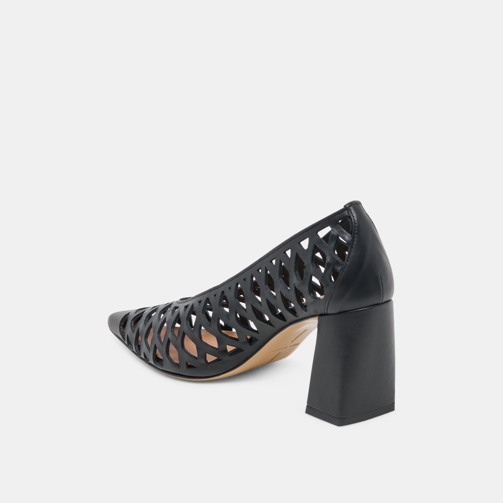 TANYA HEELS BLACK WOVEN LEATHER