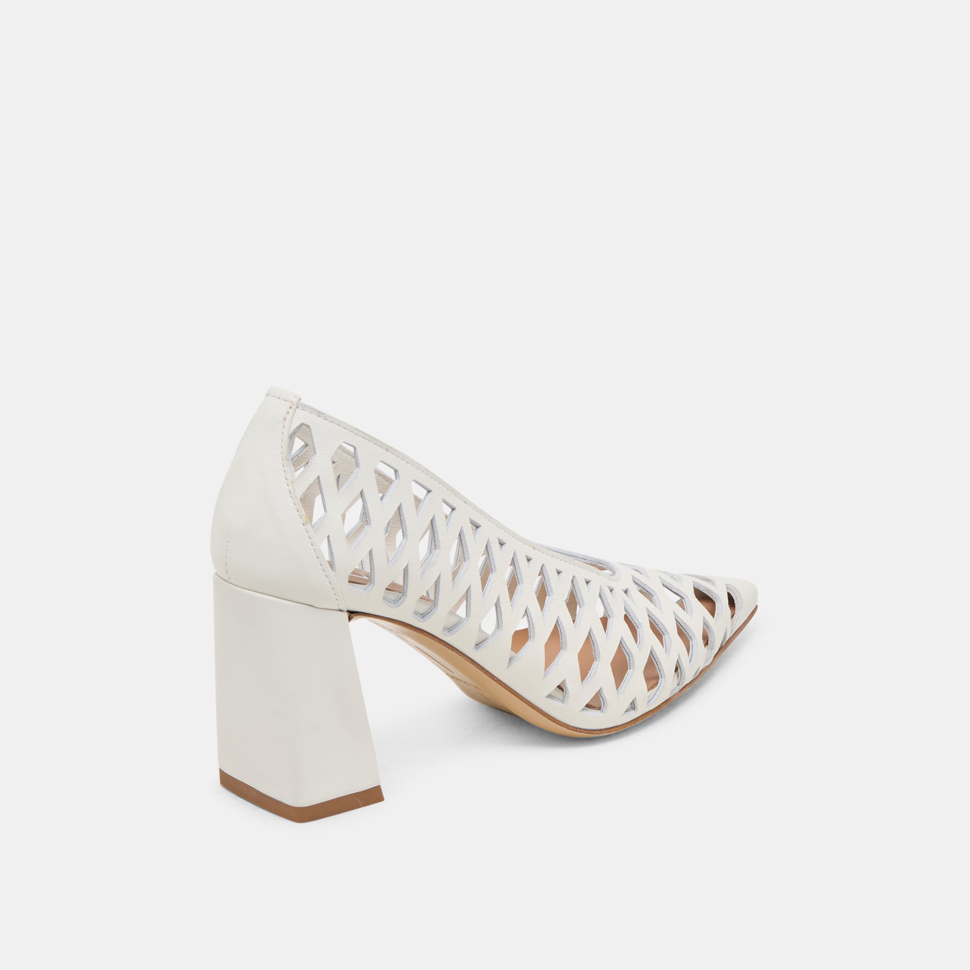 TANYA HEELS BONE WOVEN LEATHER