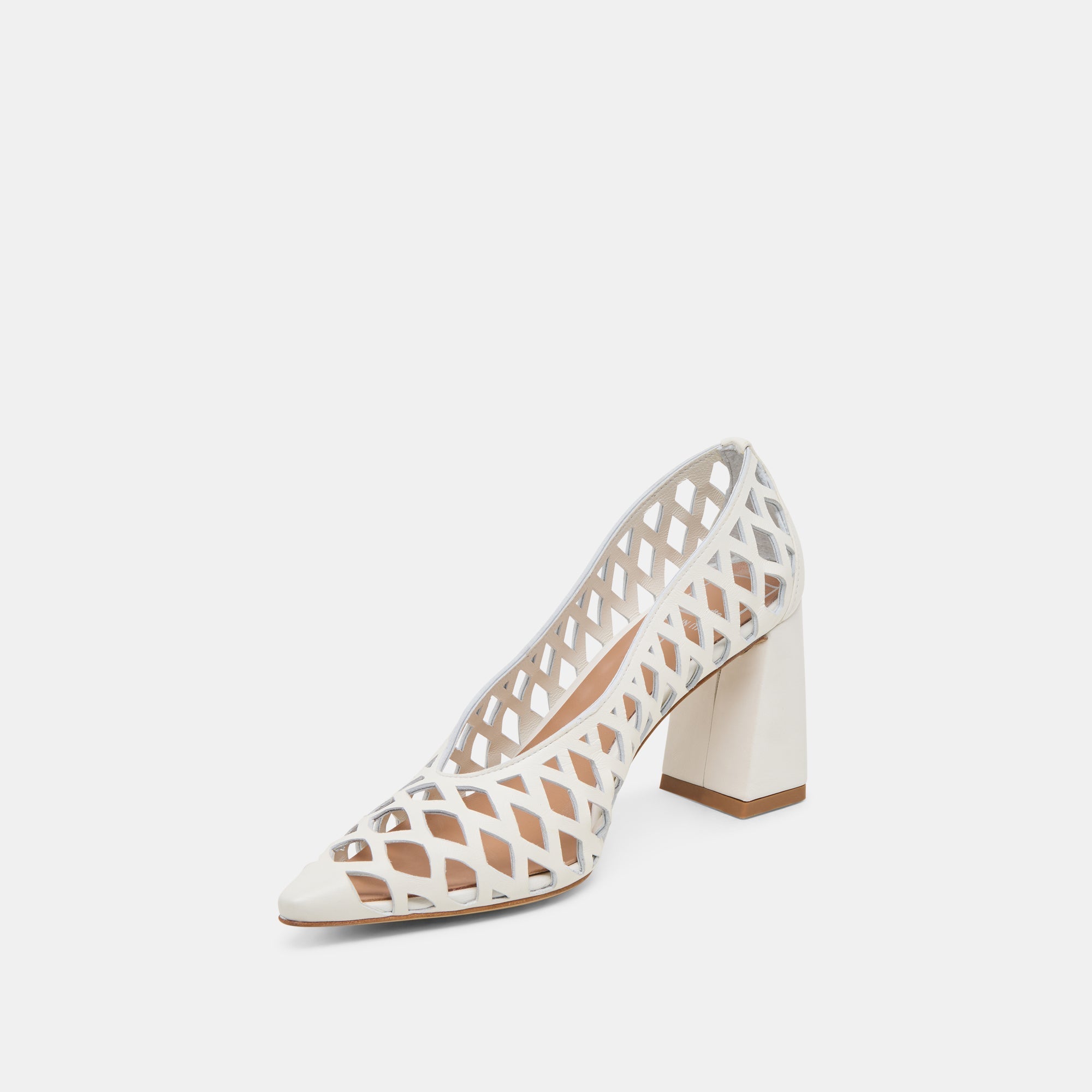TANYA HEELS BONE WOVEN LEATHER