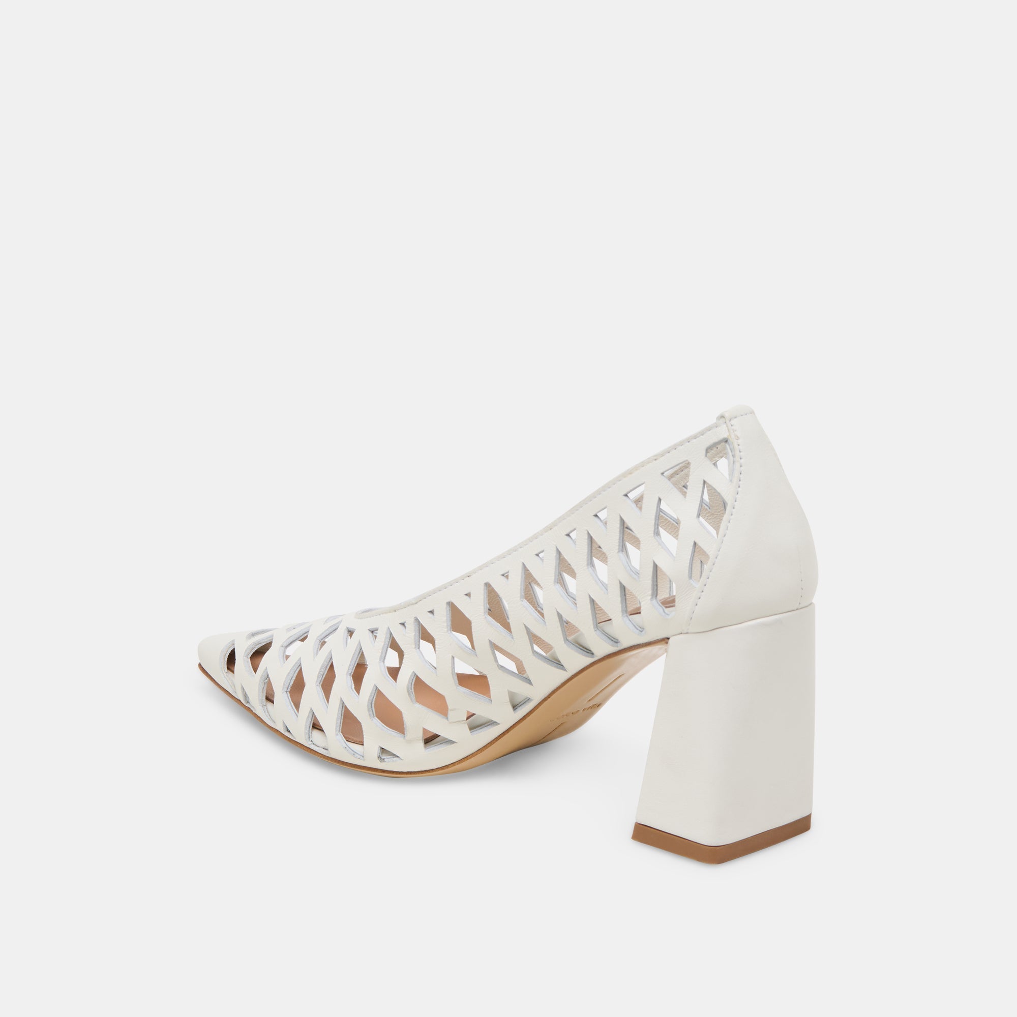 TANYA HEELS BONE WOVEN LEATHER