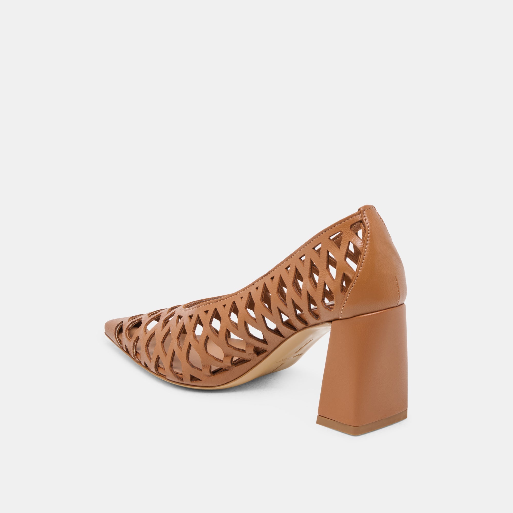 TANYA HEELS COGNAC WOVEN LEATHER
