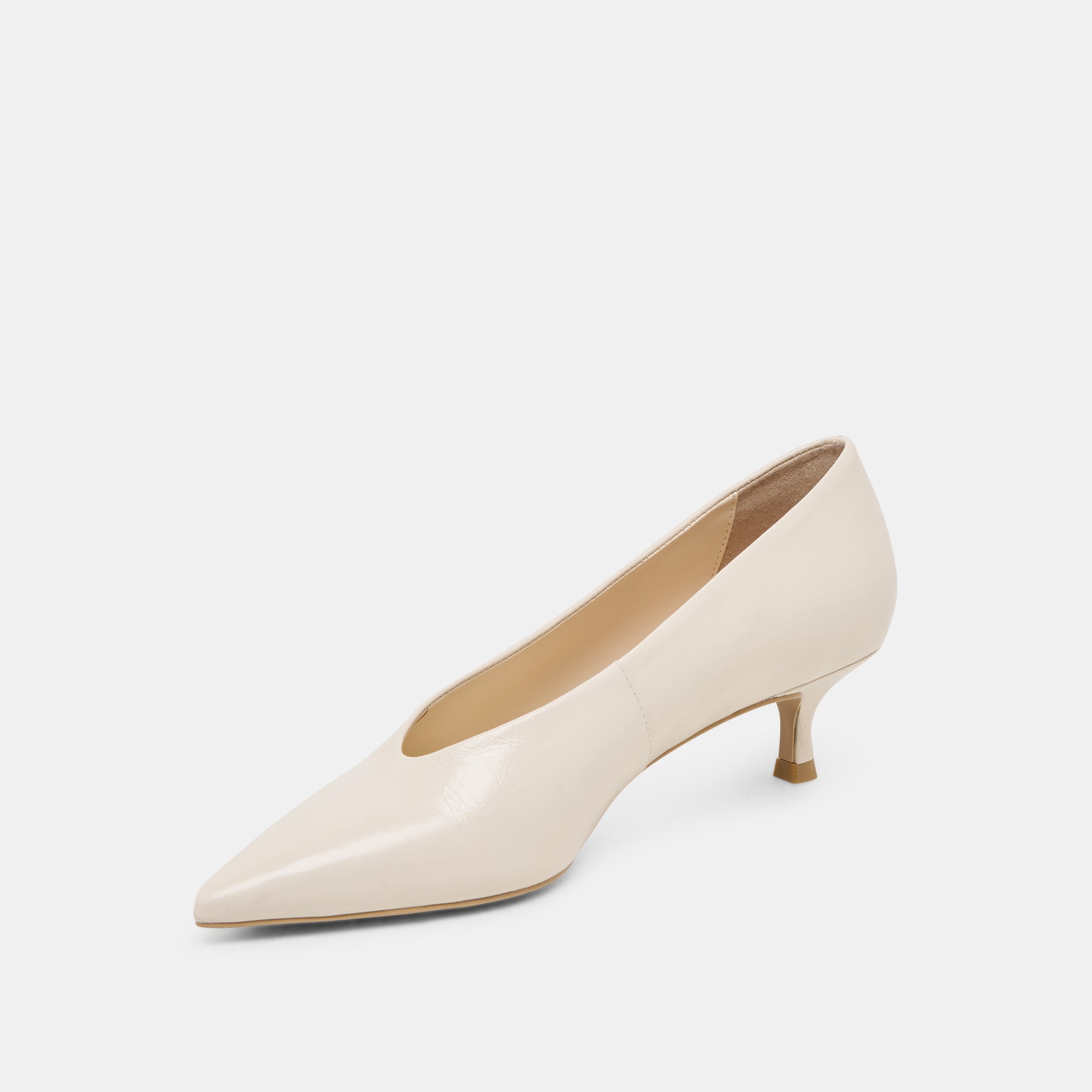 ALWYN HEELS BONE CRINKLE PATENT