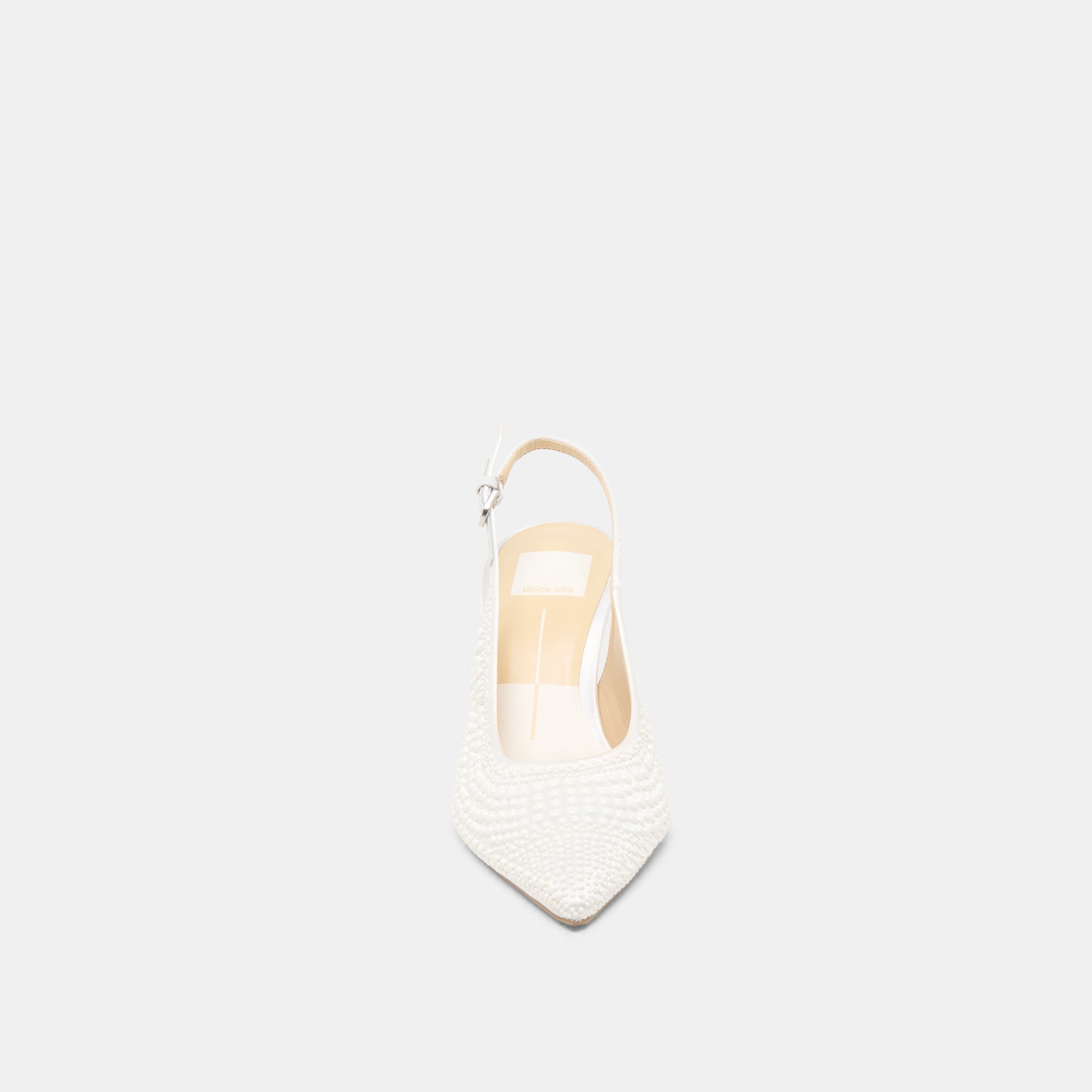 ELASI PEARL HEELS TRUE WHITE SATIN