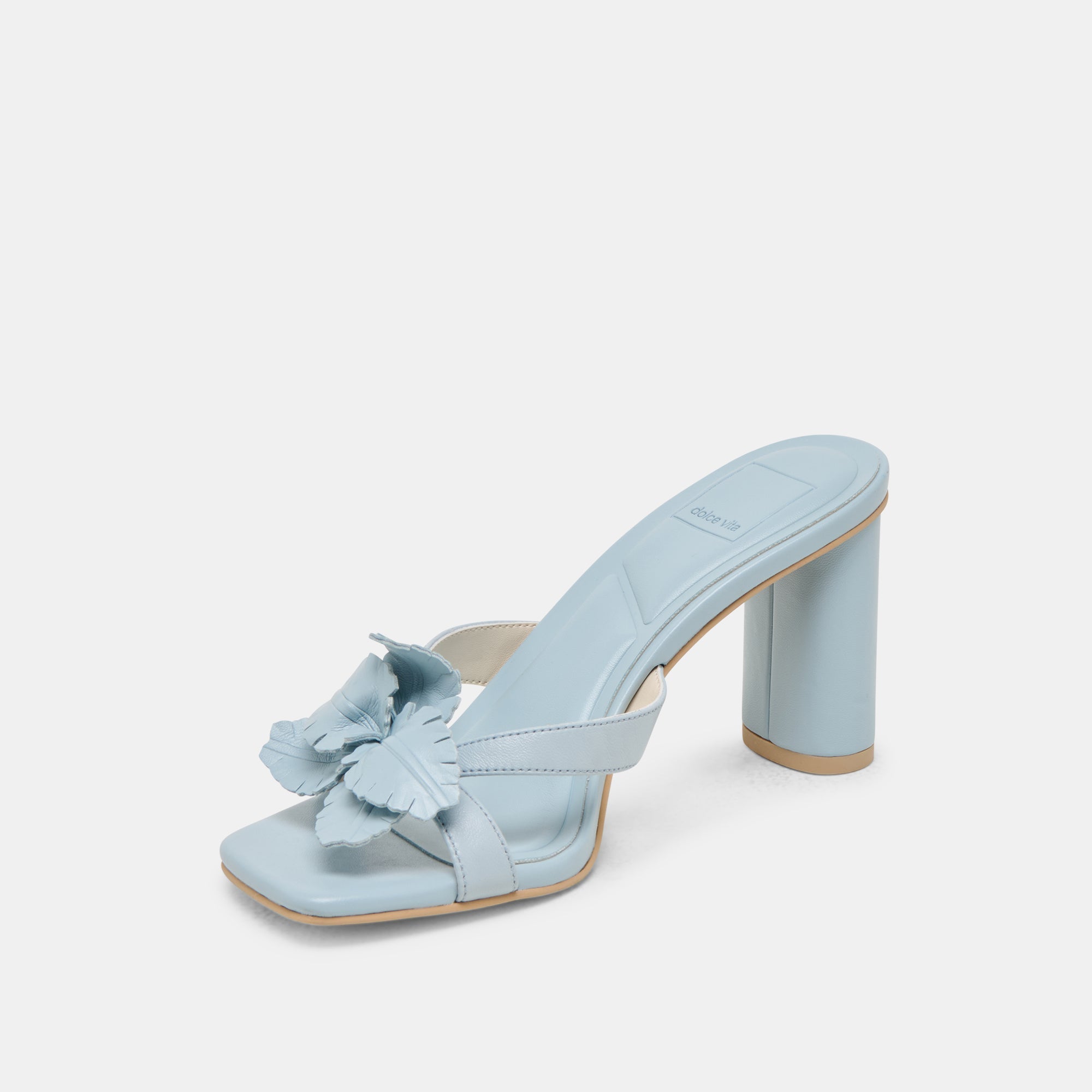 NIKIL HEELS LIGHT BLUE LEATHER