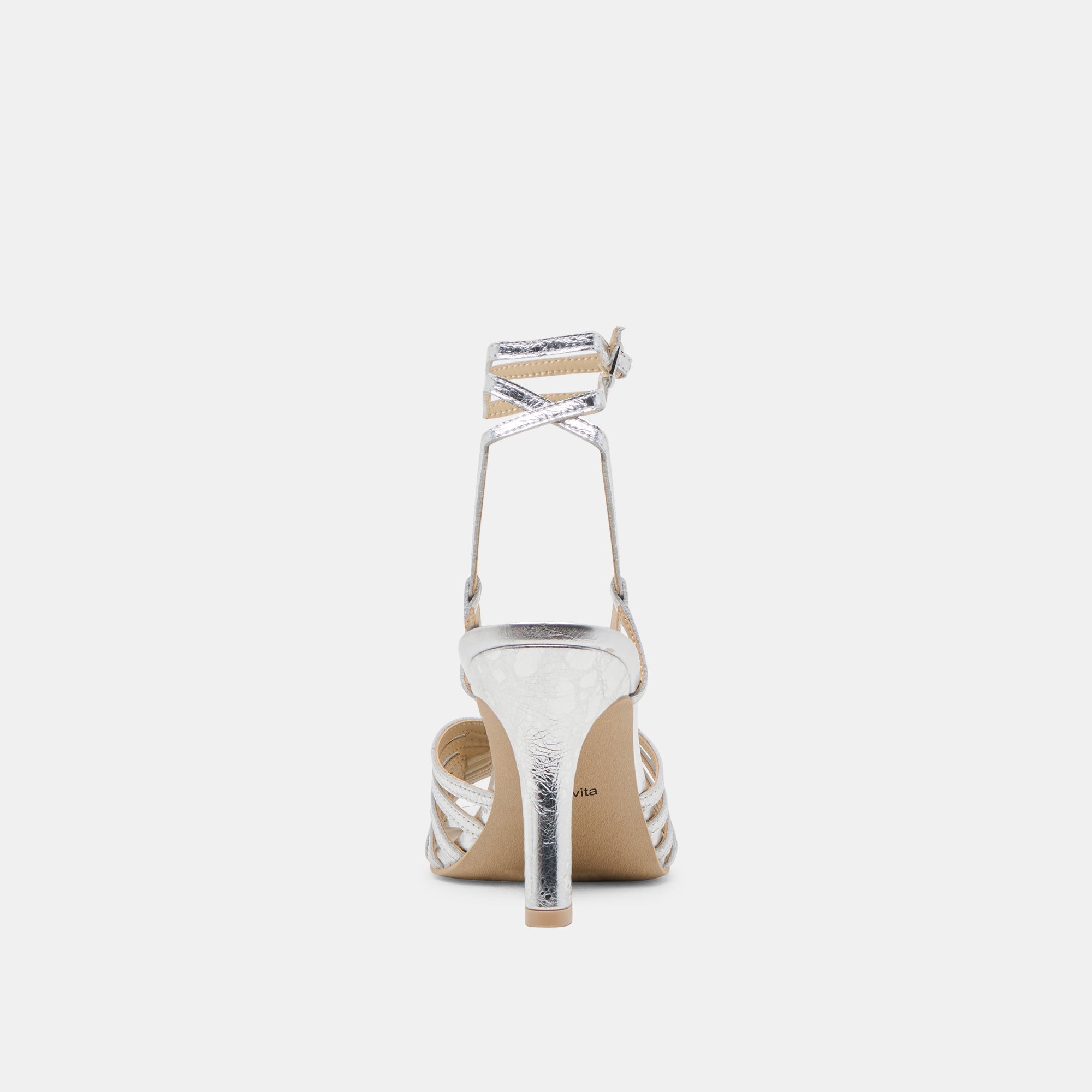 NIVANA HEELS SILVER DISTRESSED LEATHER