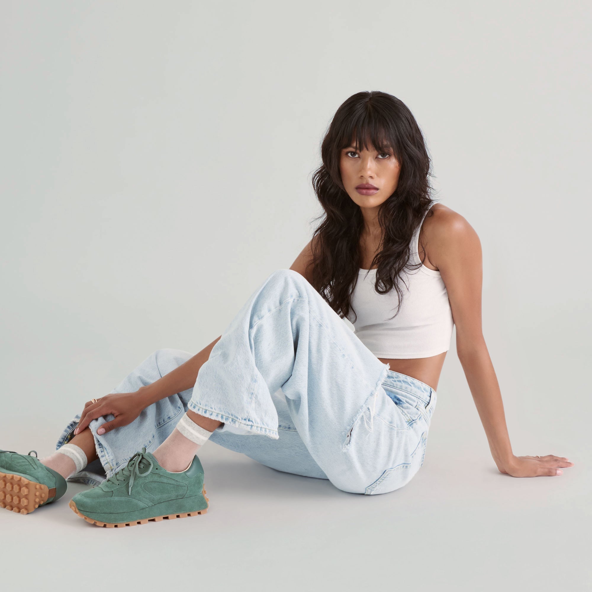 SHEER STRIPE CREW SOCKS 2 PACK BLACK GREY