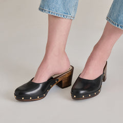 CAMYN HEELS BLACK LEATHER