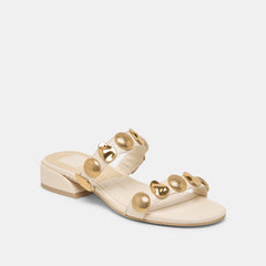 FARROW SANDALS CREME LEATHER
