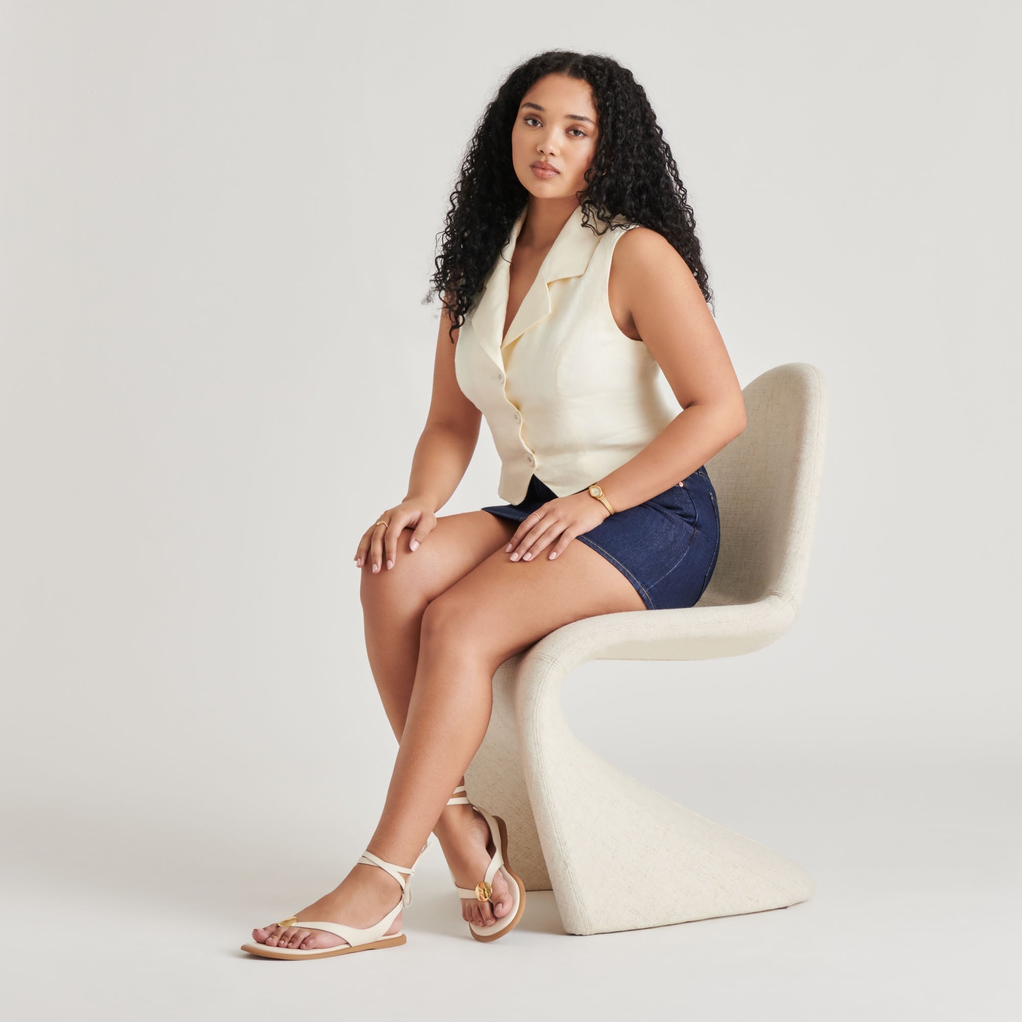 JUDY SANDALS BONE LEATHER