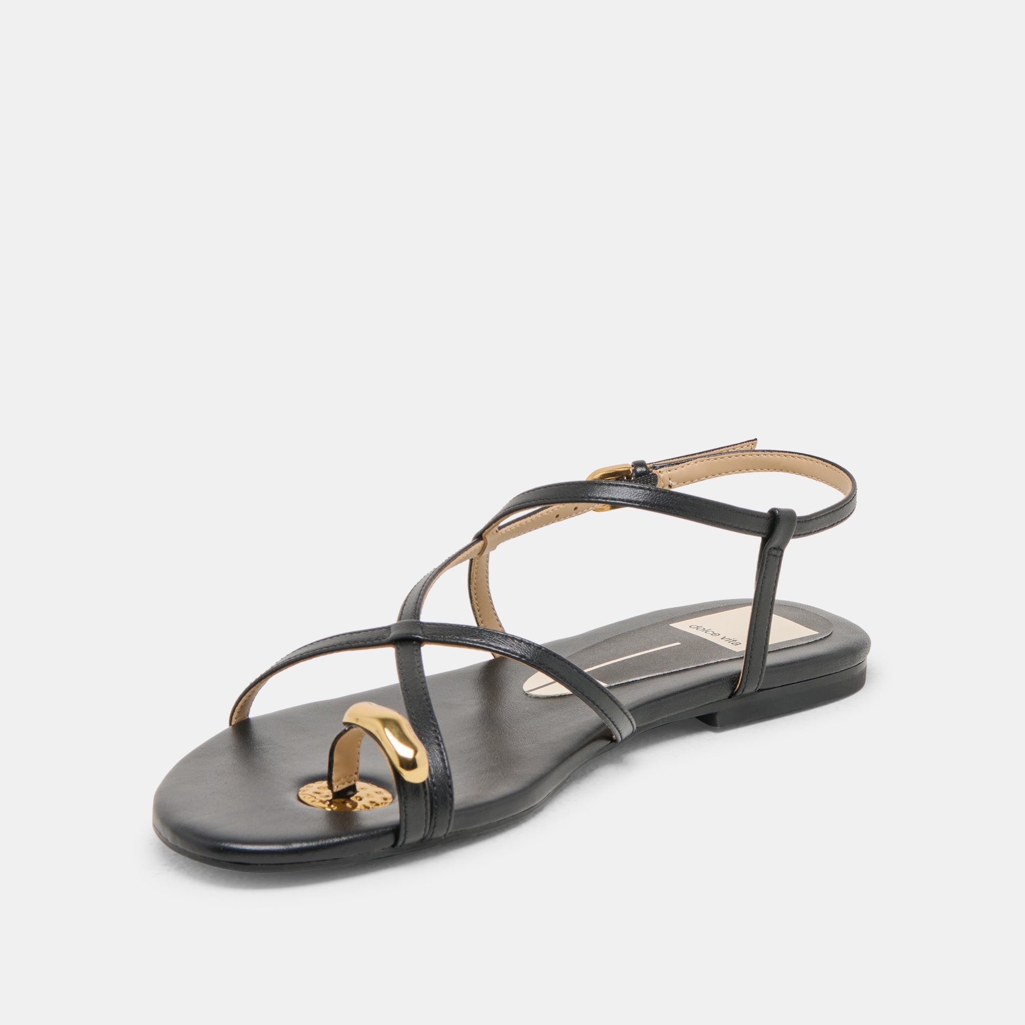 KESHA SANDALS BLACK LEATHER