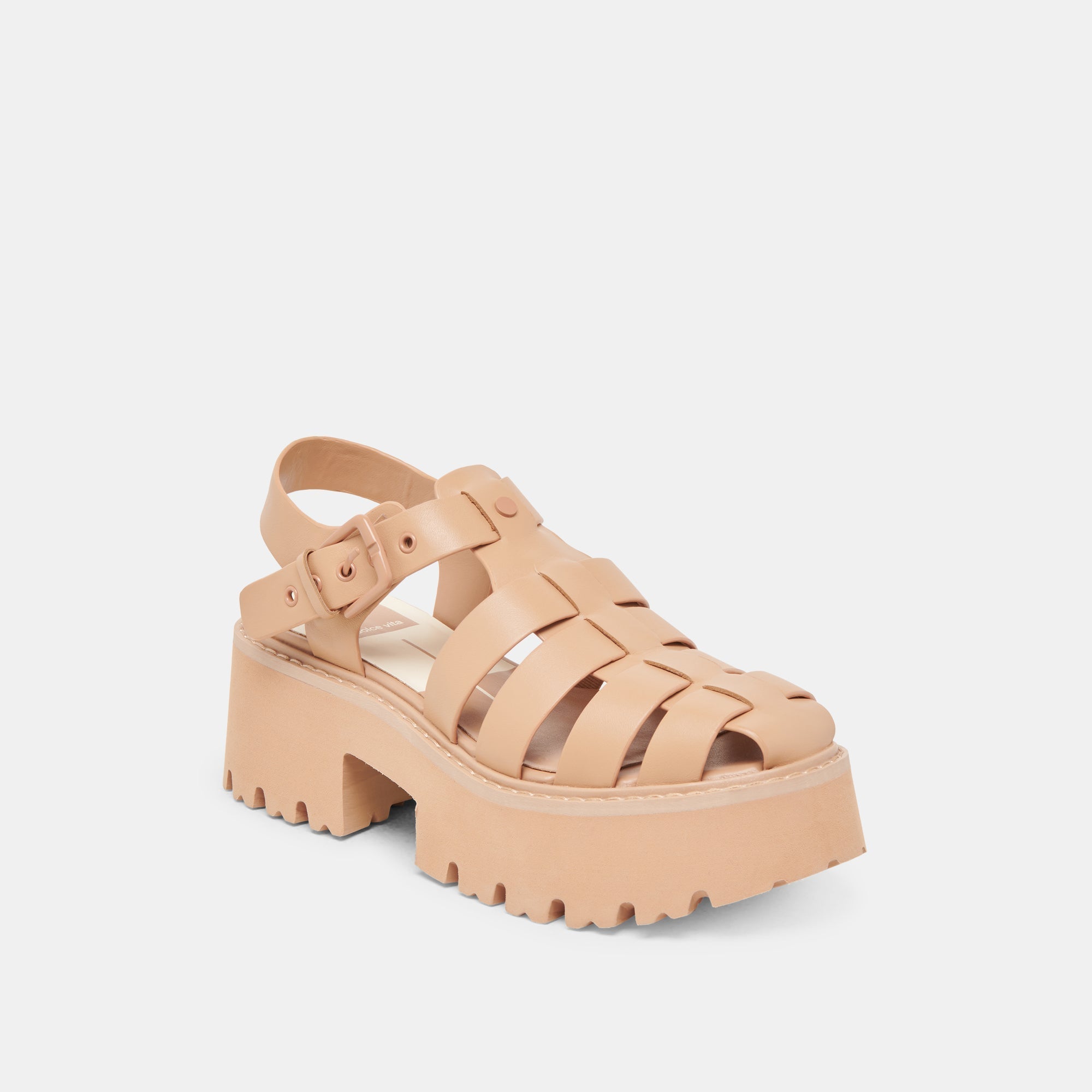 LASLY TONAL SANDALS CAFE LEATHER
