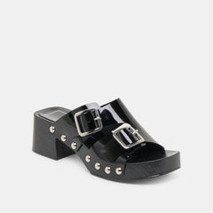 MELODY HEELS BLACK LEATHER