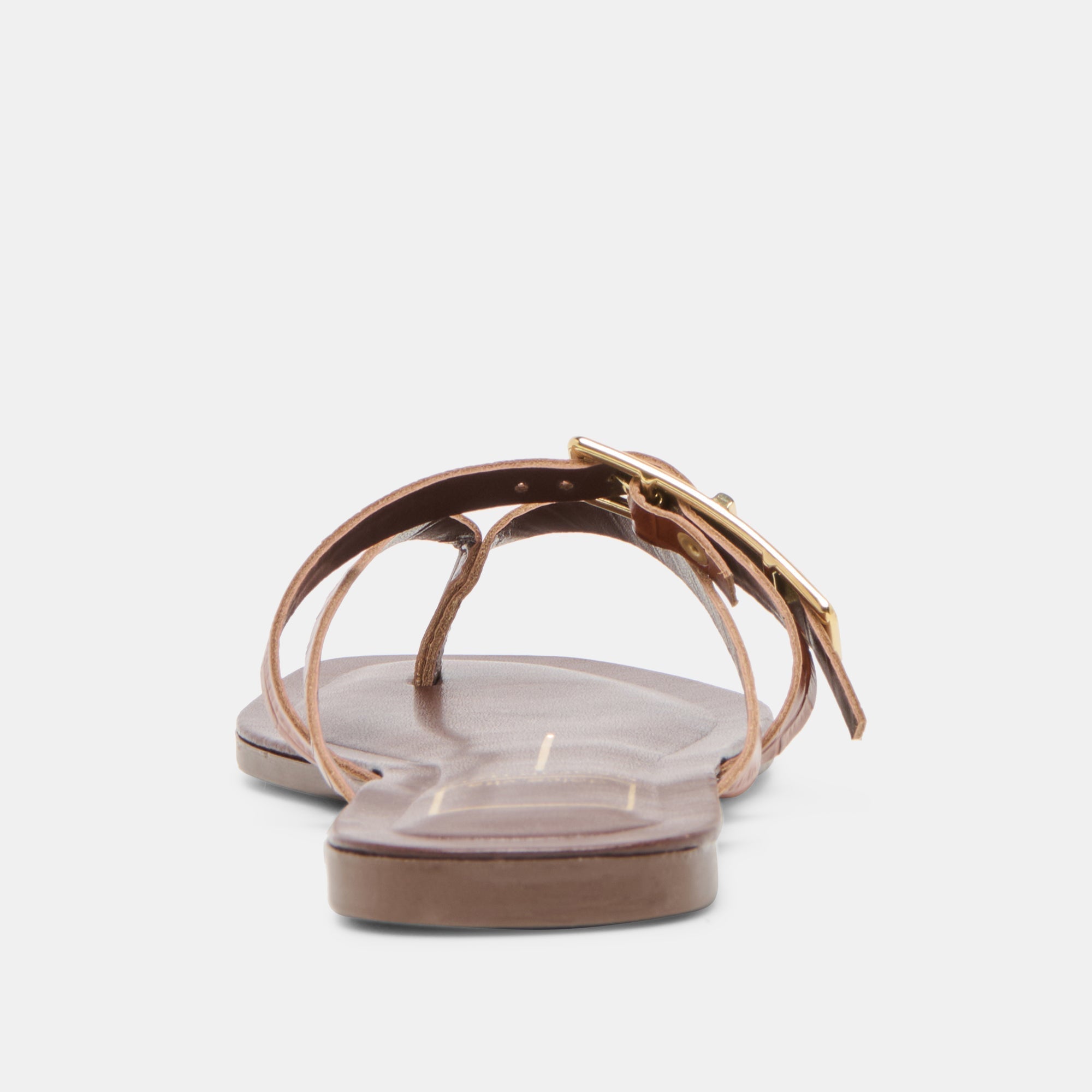 PIERS SANDALS COGNAC CROCO EMBOSSED LEATHER