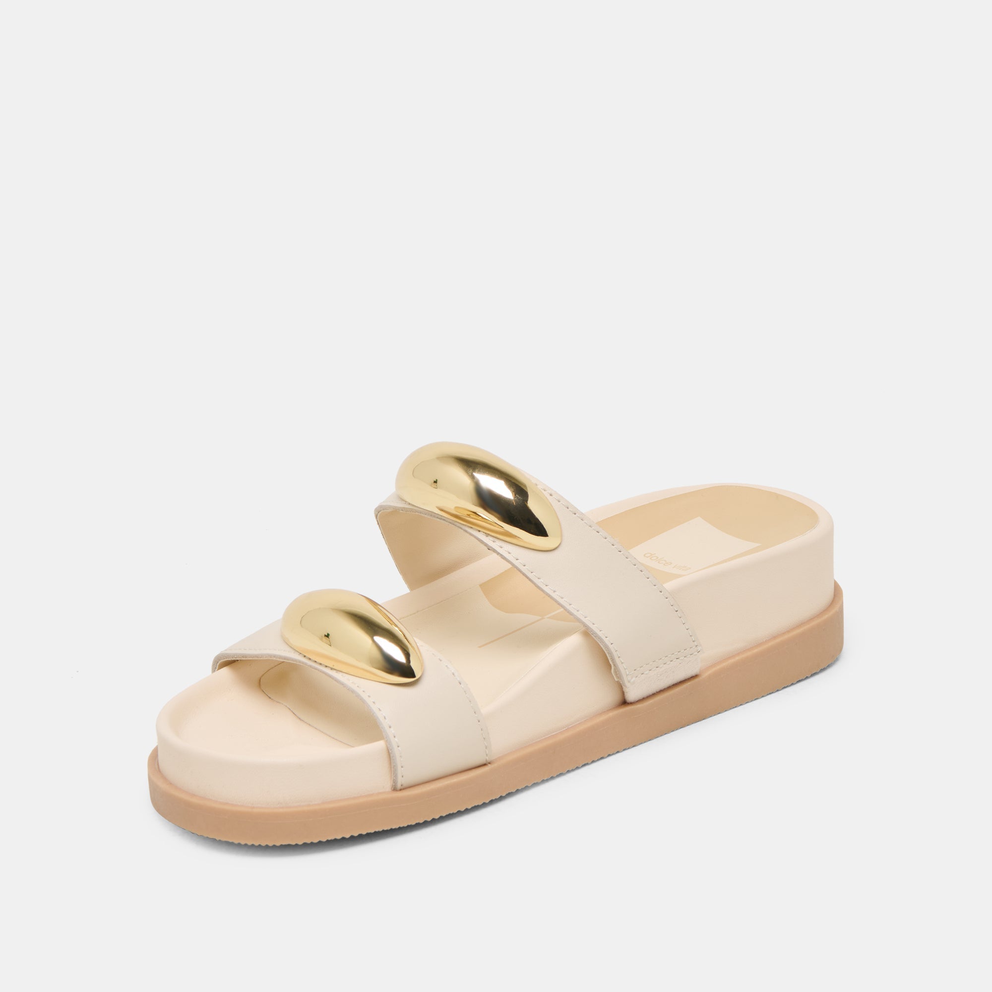 SATINE SANDALS BONE LEATHER