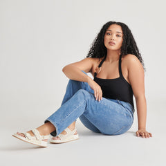 STUART FLORAL SANDALS WHITE YELLOW FLORAL MESH