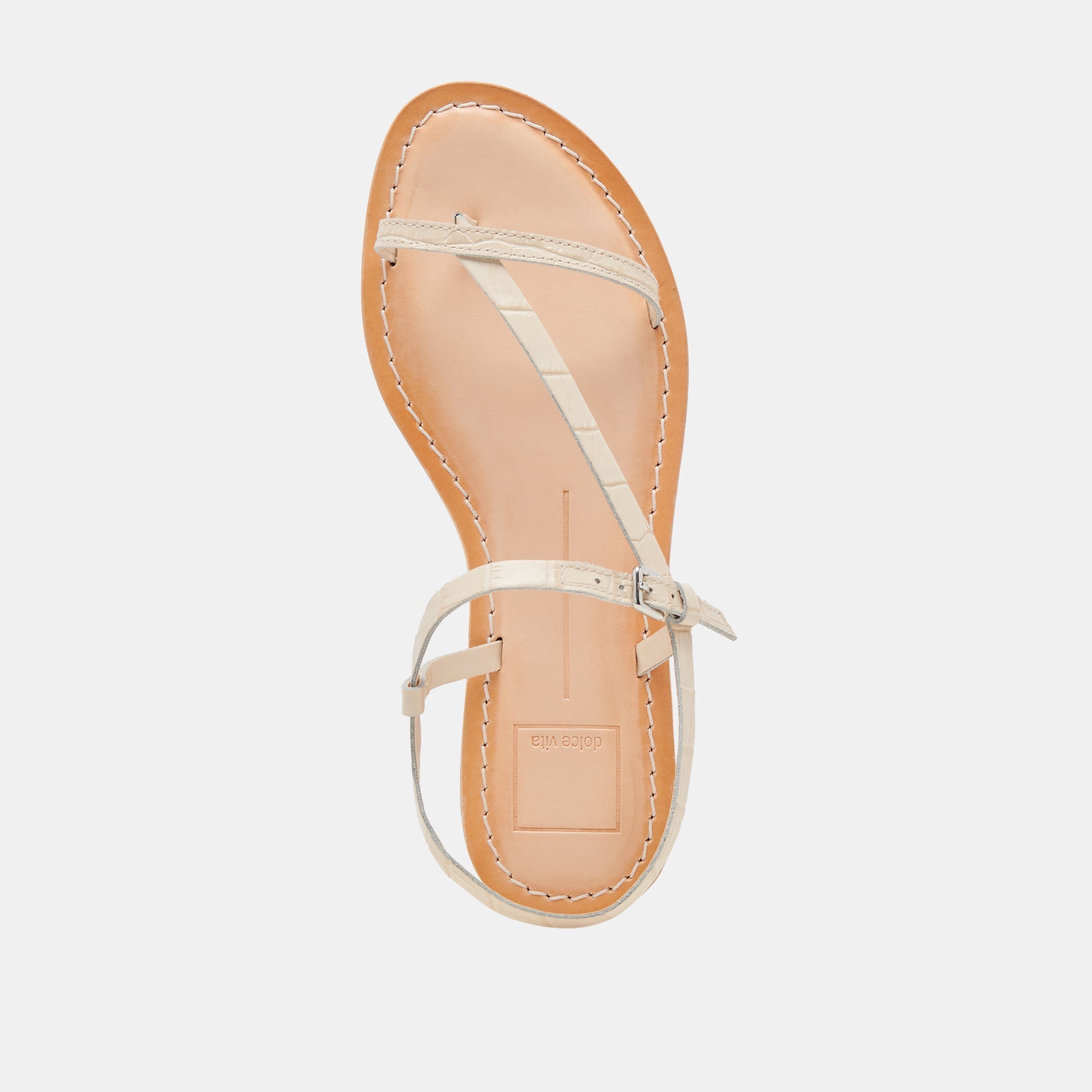 WANDRE SANDALS BONE EMBOSSED LEATHER