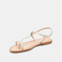 WANDRE SANDALS BONE EMBOSSED LEATHER