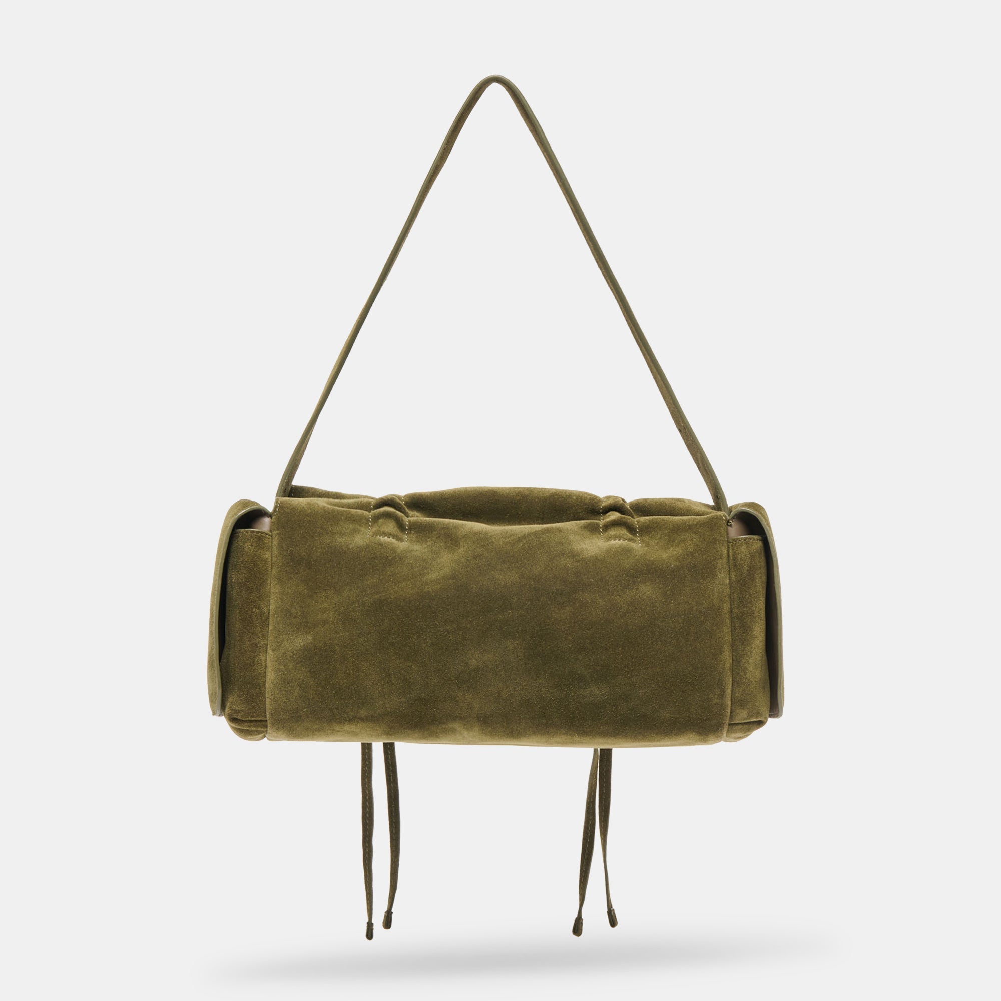 HUDSON SHOULDER BAG OLIVE SUEDE