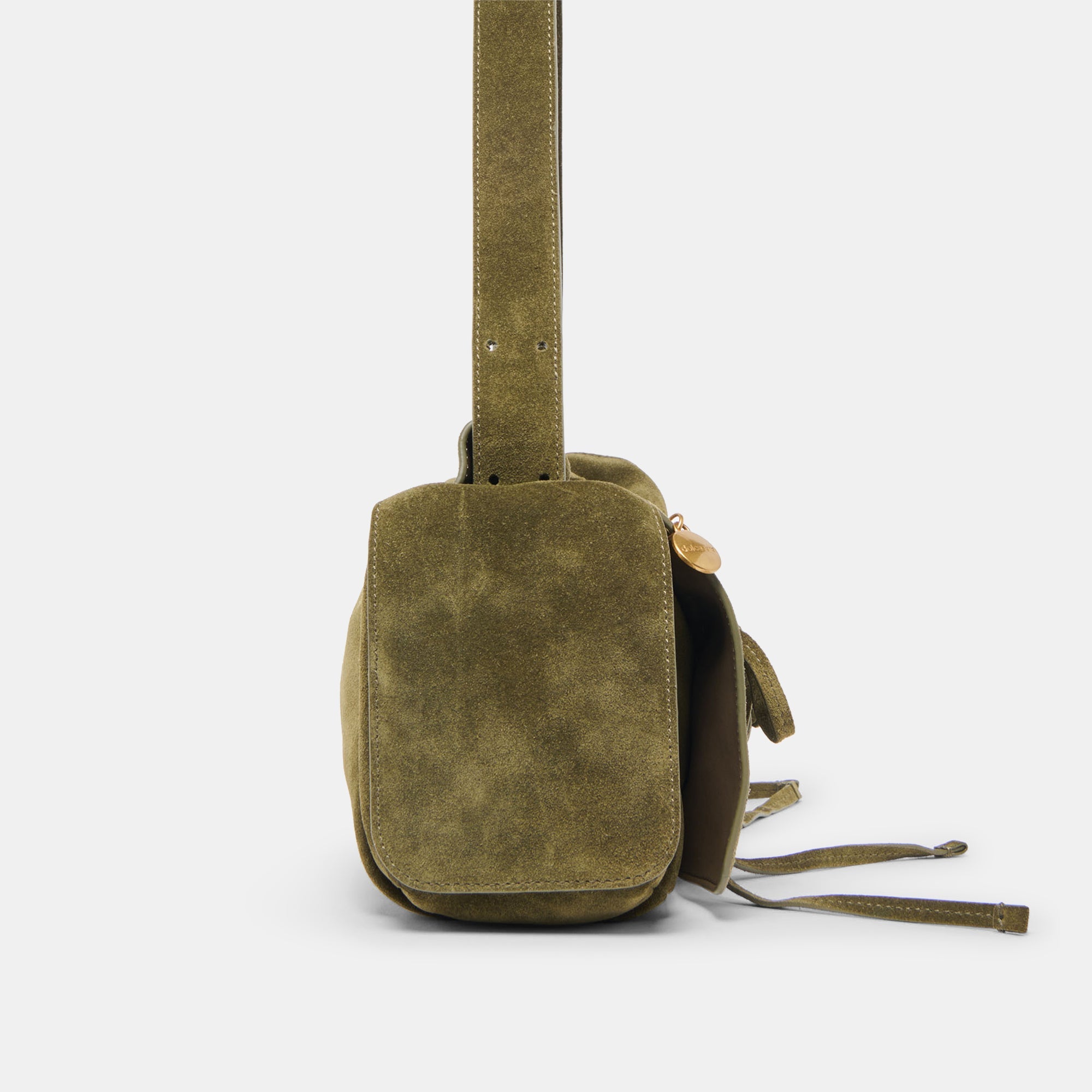 HUDSON SHOULDER BAG OLIVE SUEDE