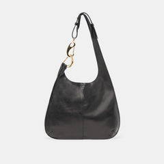 JOHNNIE SHOULDER BAG BLACK LEATHER