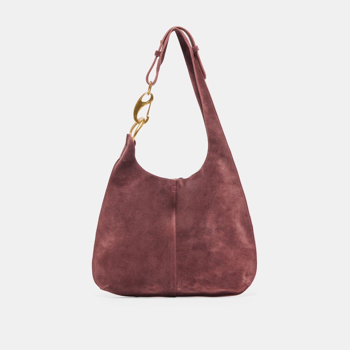 JOHNNIE SHOULDER BAG BURGUNDY SUEDE