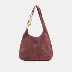 JOHNNIE SHOULDER BAG BURGUNDY SUEDE