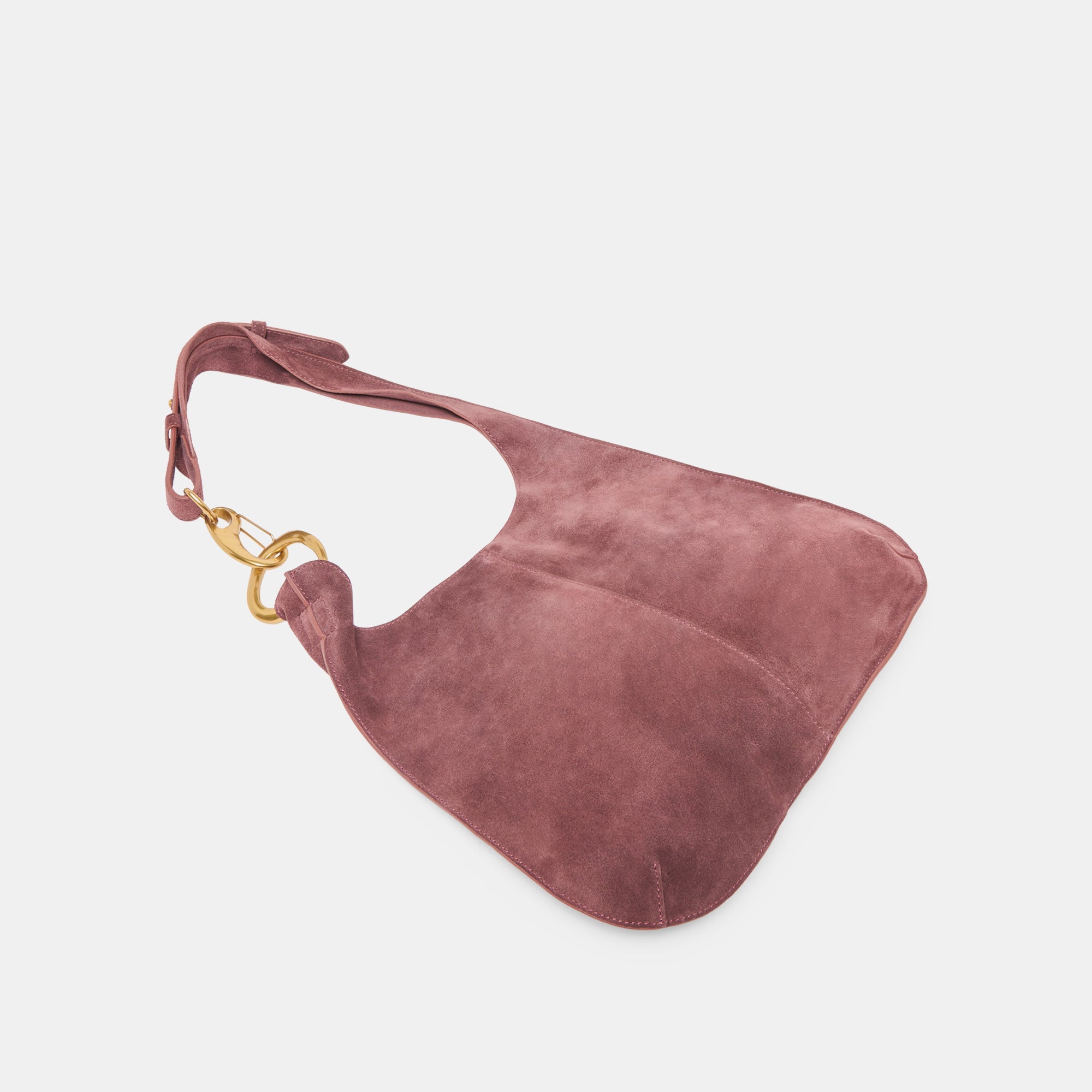 JOHNNIE SHOULDER BAG BURGUNDY SUEDE
