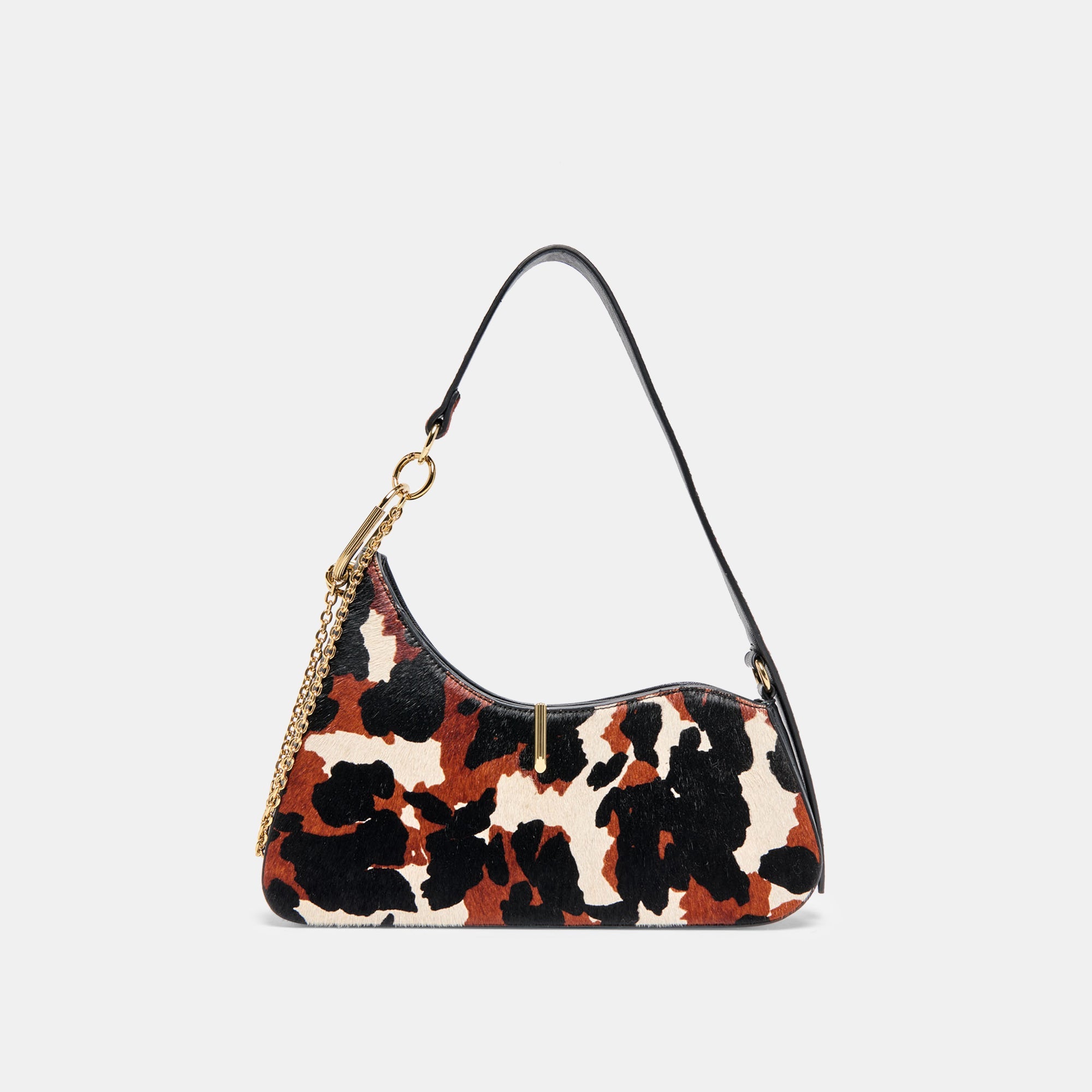 PRYA SHOULDER BAG BROWN PRINTED CALF HAIR