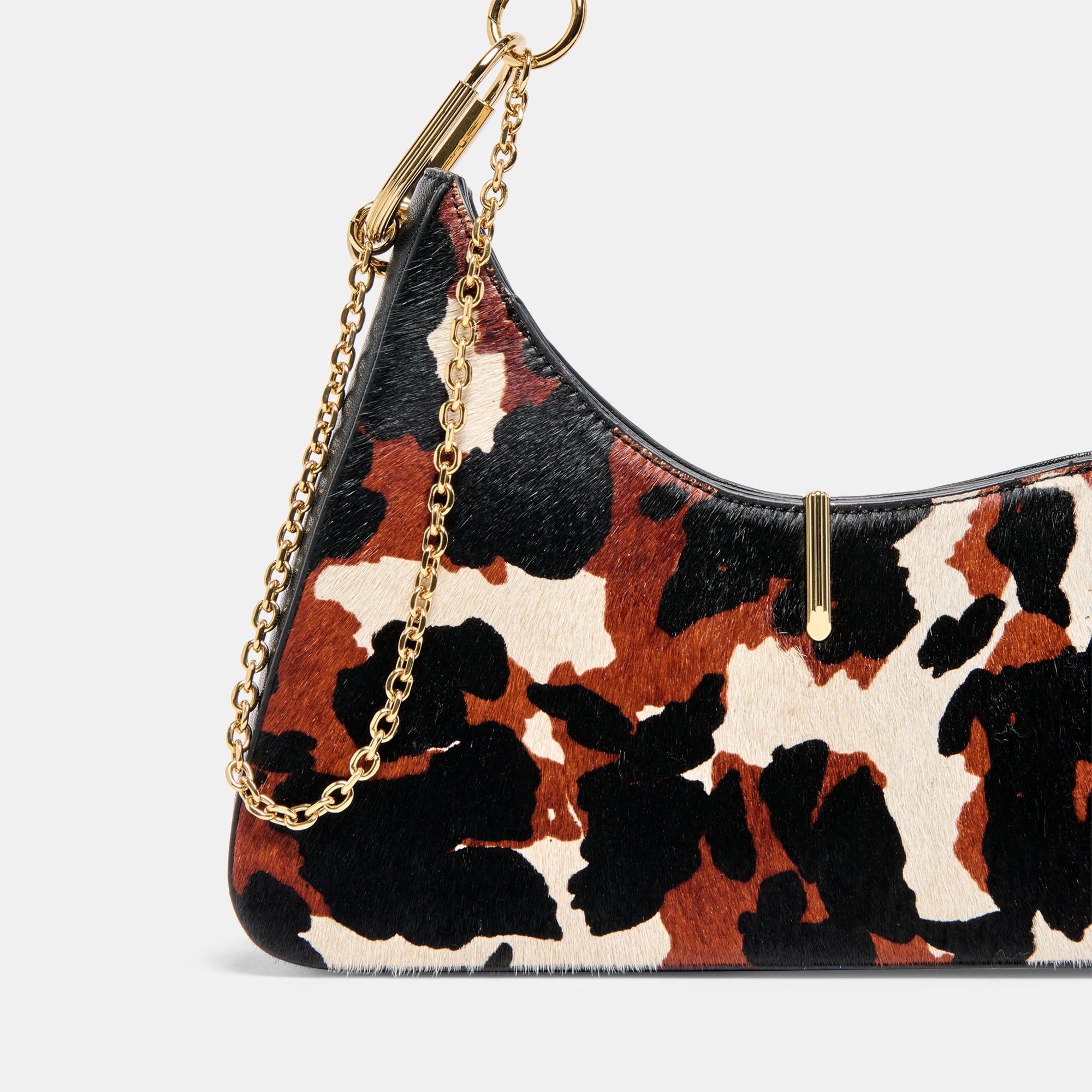 PRYA SHOULDER BAG BROWN PRINTED CALF HAIR