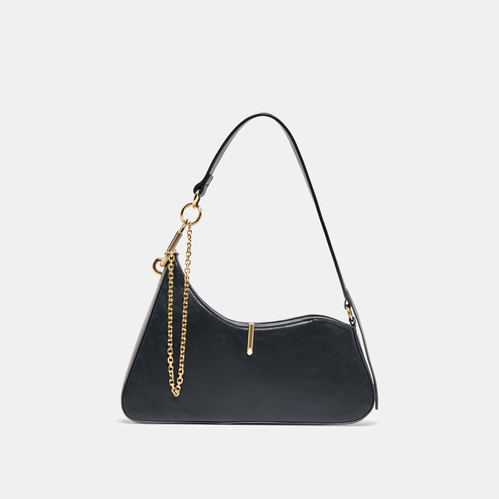 PRYA SHOULDER BAG BLACK LEATHER