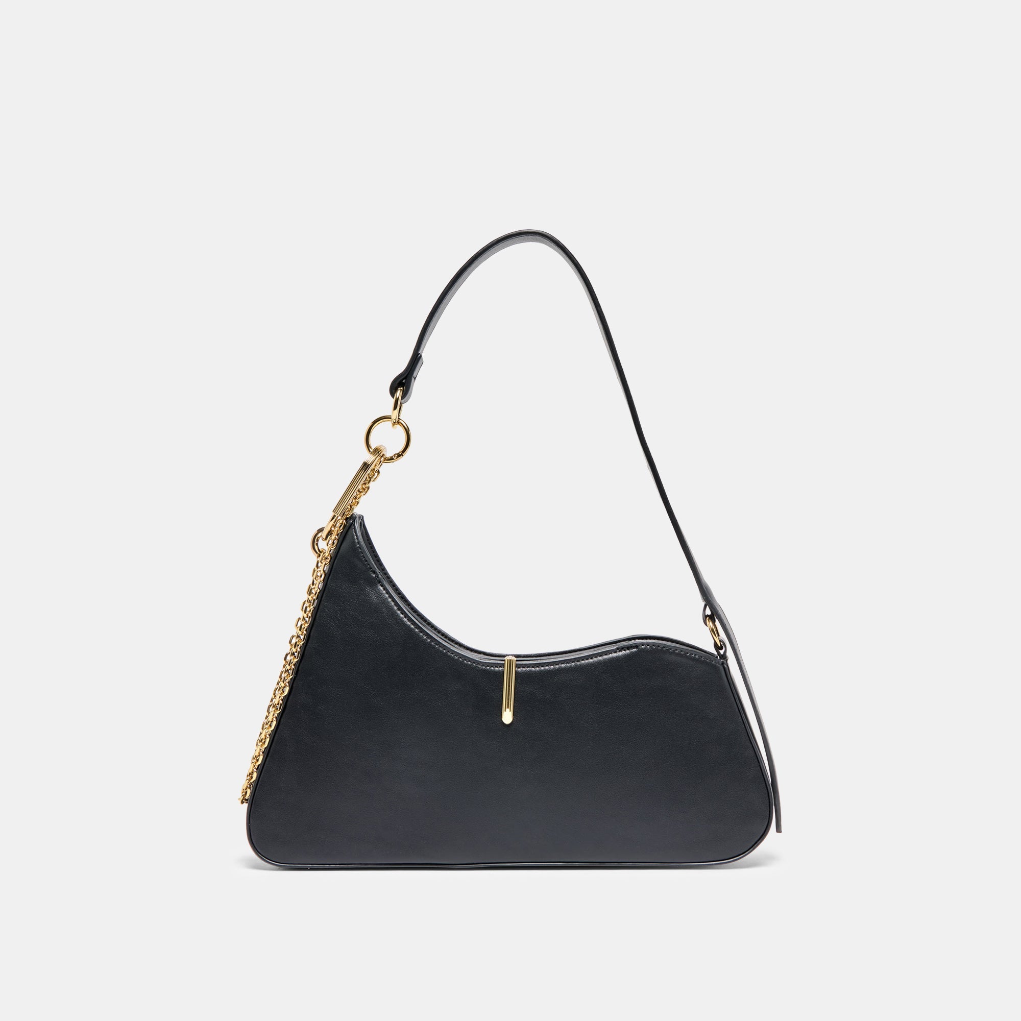 PRYA SHOULDER BAG BLACK LEATHER