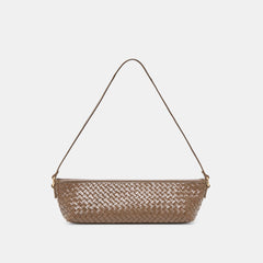 SAVAII WOVEN SHOULDER BAG BROWN WOVEN LEATHER