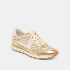 B.NTCD MESH SNEAKERS GOLD WOVEN MESH