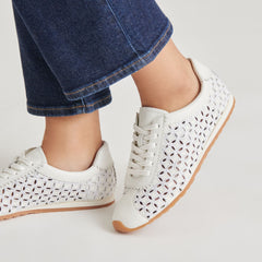 DANIE EYELET PERF SNEAKERS TRUE WHITE LEATHER