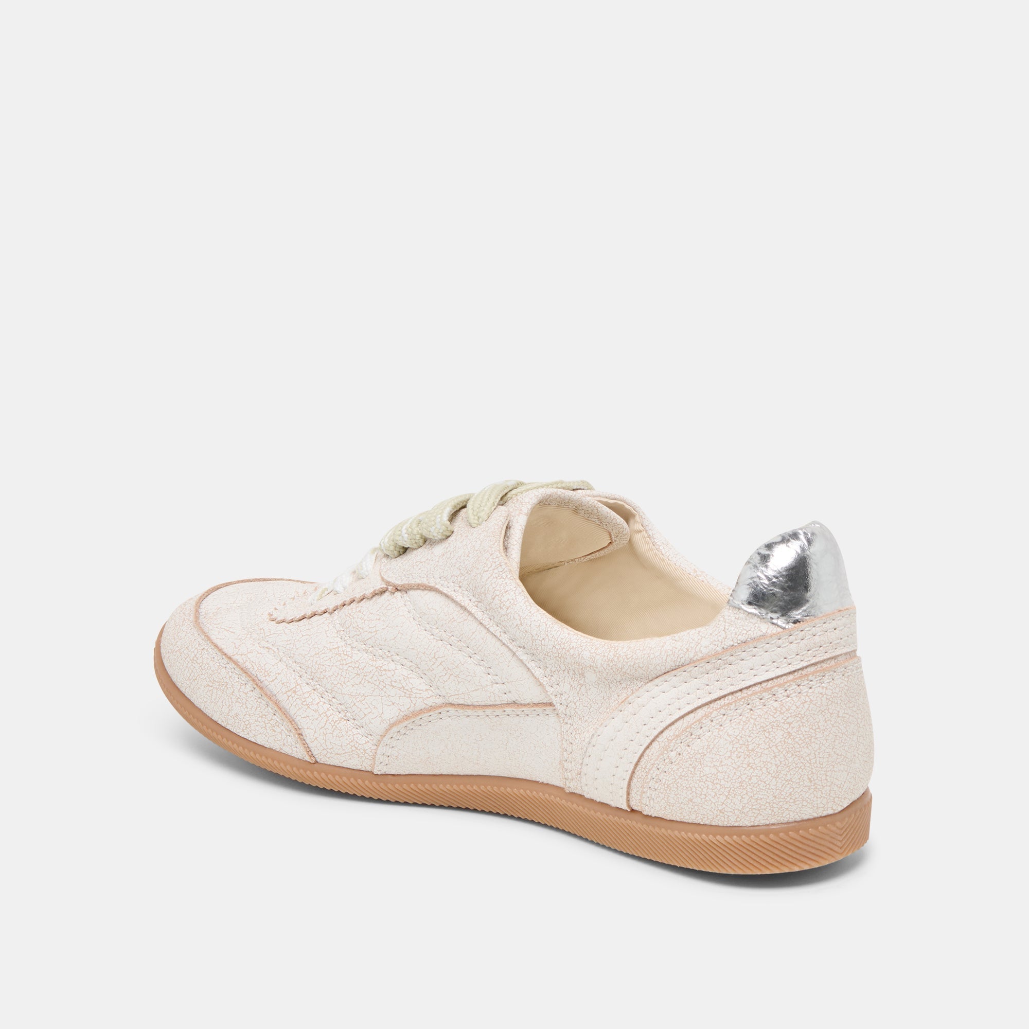 LAINI SNEAKERS OFF WHITE CRACKLED LEATHER