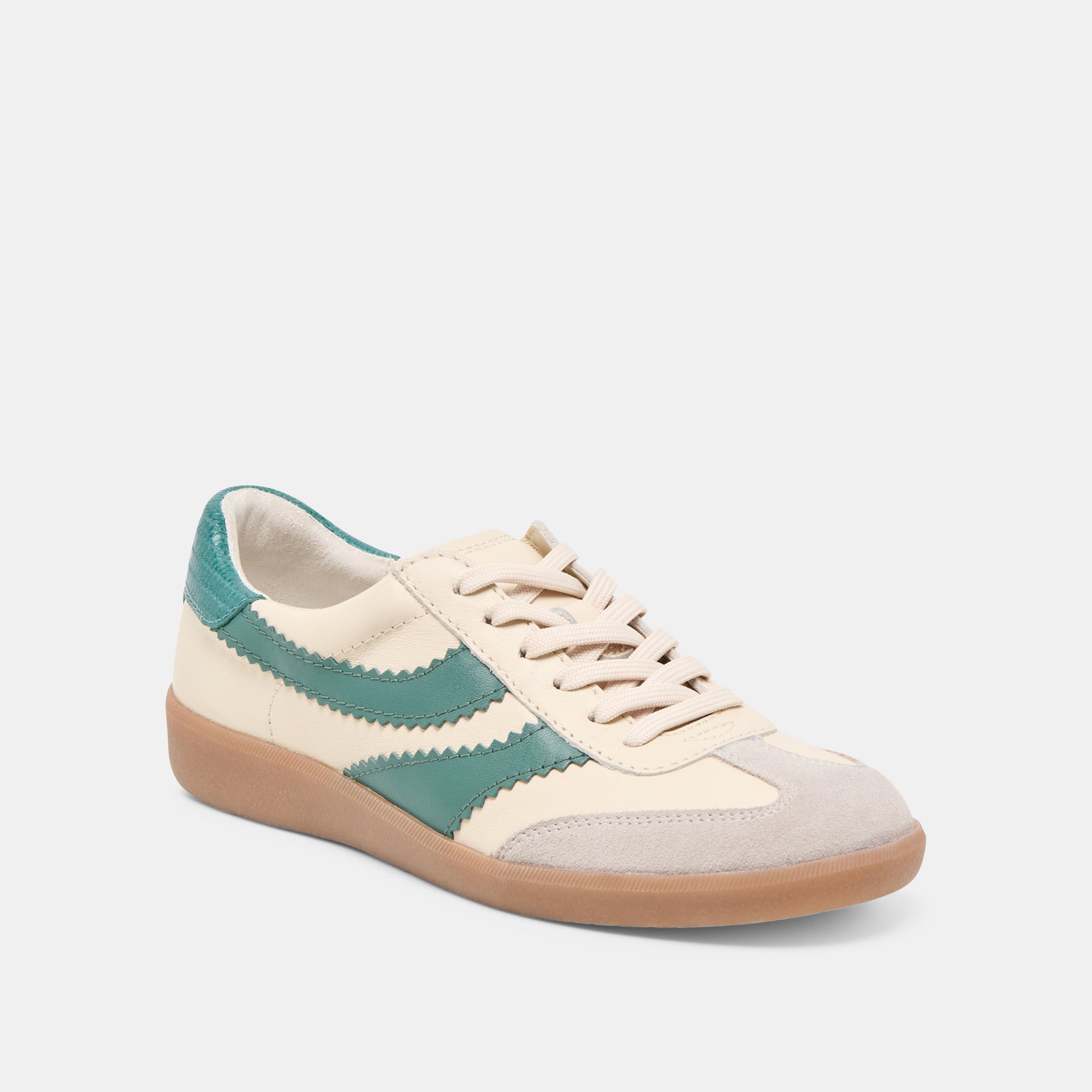 MERIT SNEAKERS WHITE GREEN LEATHER