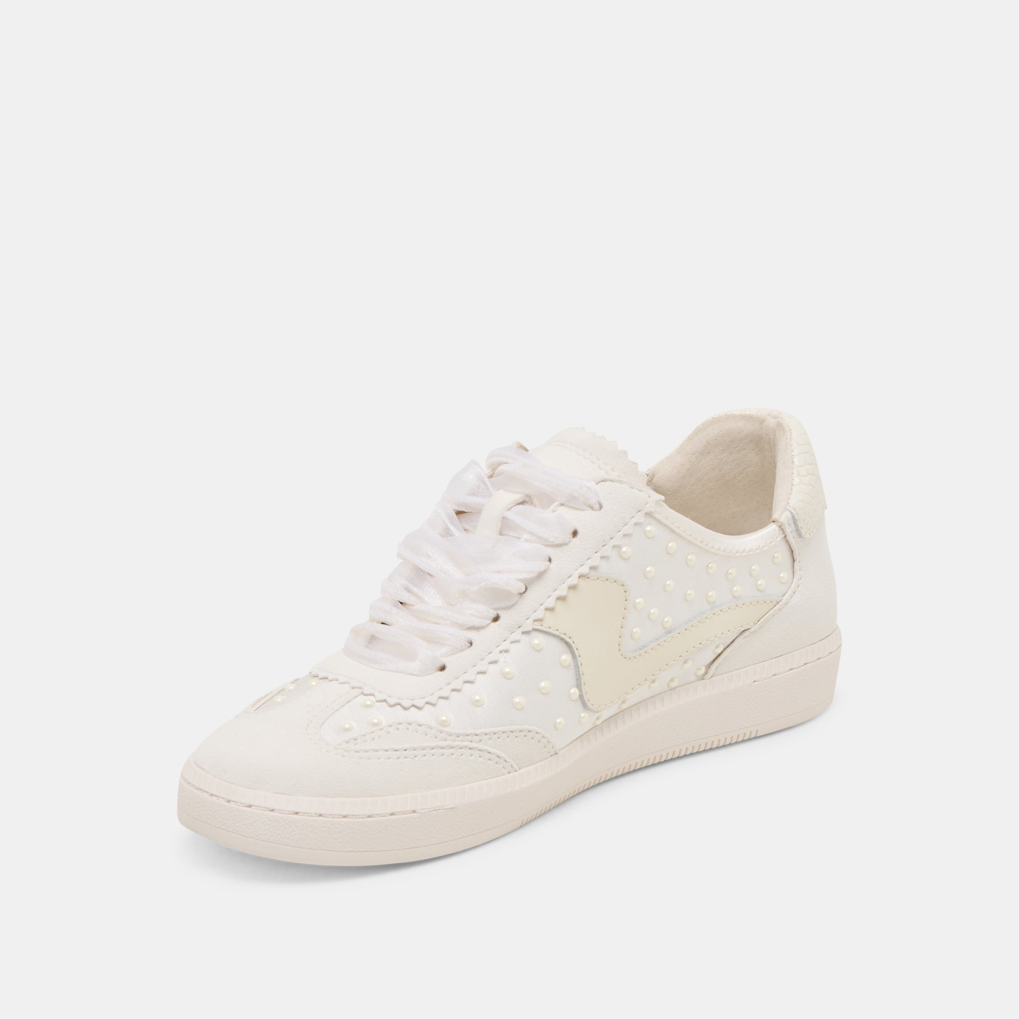 NOTICE PEARL SNEAKERS OFF WHITE SATIN