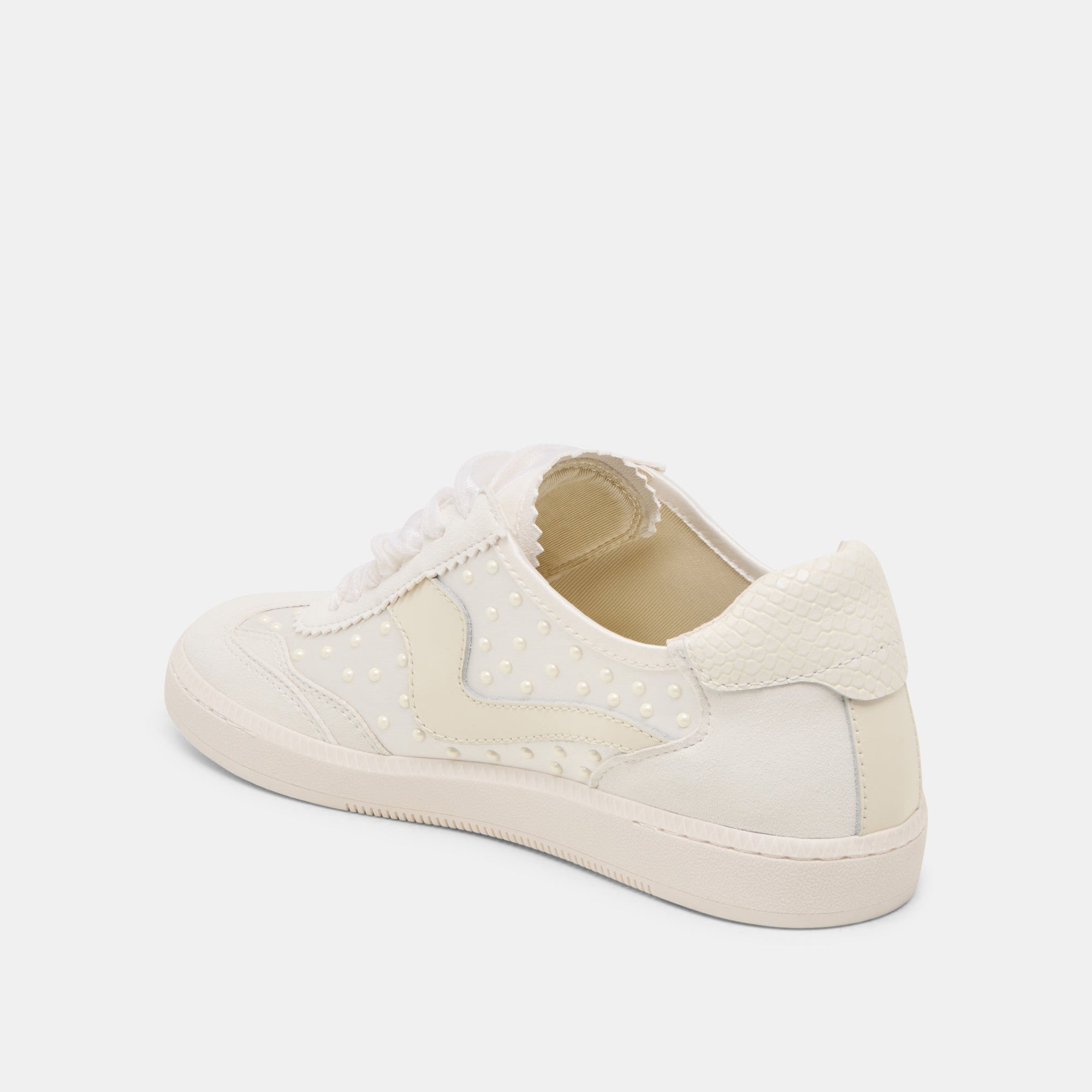 NOTICE PEARL SNEAKERS OFF WHITE SATIN